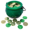 Lucky Leprechaun Plastic Coins And Large Green Cauldron