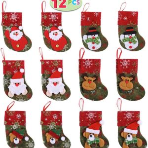 Christmas Mini 3D Stockings, 12 Pcs