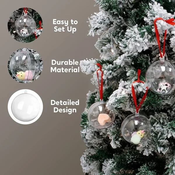10pcs Clear Christmas Ball Ornaments 3.94in