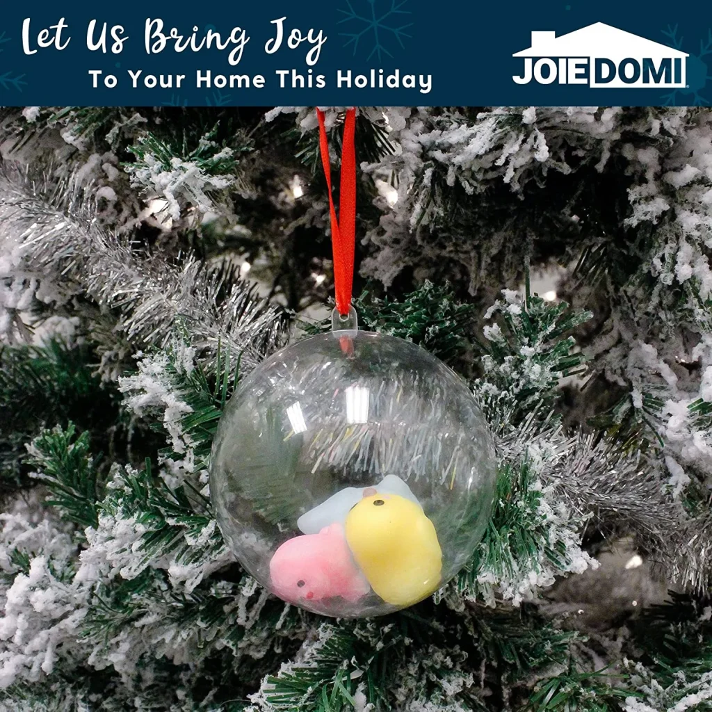 DIY Fillable Clear Plastic Ornament Balls,with A Silver Rope and