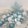 112pcs Baby Blue and White Christmas Ornaments