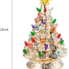 12in Prelit Tabletop Gold Ceramic Christmas Tree