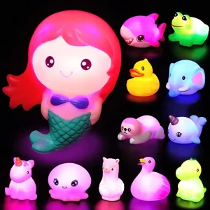 12Pcs Light-Up Bath Toys 2.5in