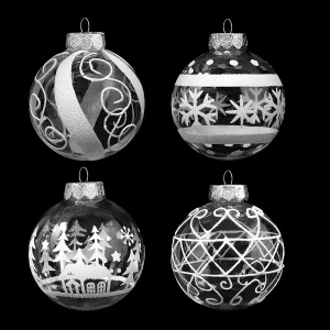 12pcs White Plastic Christmas Clear Ornament Balls 3.15in