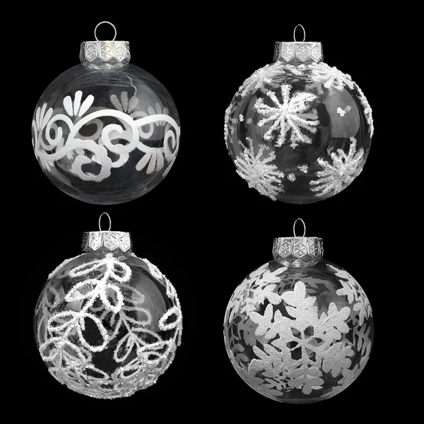 12pcs Clear Christmas Balls 3.15in