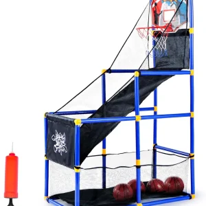 Kids Arcade Basketball Game Set with 4 Balls and Hoop