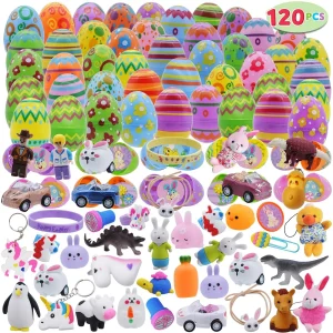 120Pcs Novelty Toys Prefilled Easter Eggs