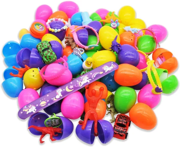120Pcs Toys Plus Stickers Prifilled Easter Eggs