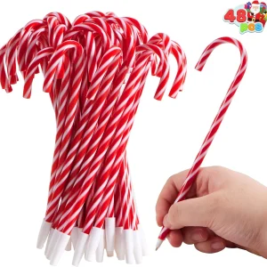 48pcs Christmas Candy Cane Ball Point Pens