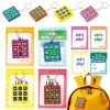 28Pcs Tic-Tac-Toe Keychain Gifts with Kids Valentines Cards for Kids Classroom Exchange