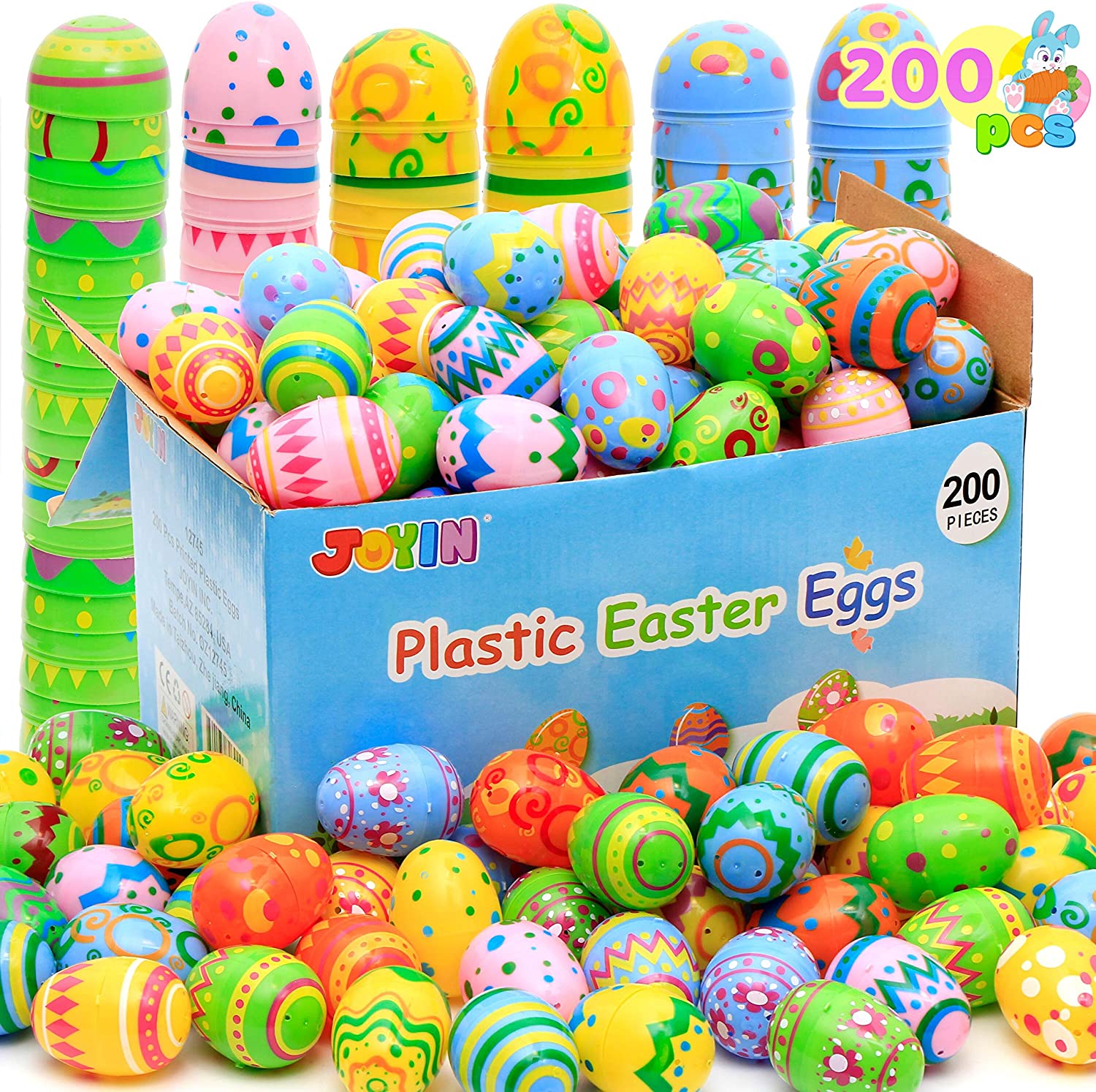 200 Easter Printed Plastic Eggs Basket Stuffer