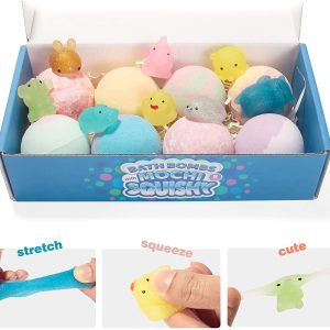 8Pcs Bath Bombs with Assorted Glitter Animal Squishy Toys 4.2oz