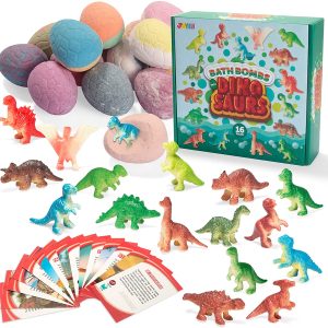 Bath Bombs with Dinosaur Toys