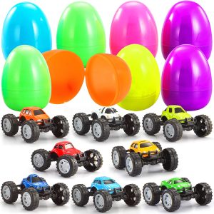 8pcs Prefilled Jumbo Easter Eggs with Monster Truck Toys