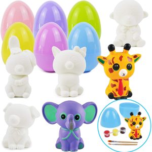 6pcs Jumbo Easter Eggs Squishies Coloring Kits 4.5in