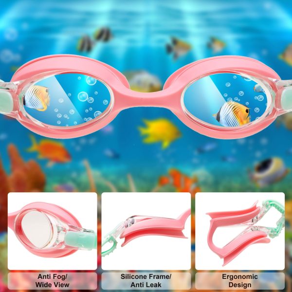 2pcs Mint and Cyan Swimming Goggles