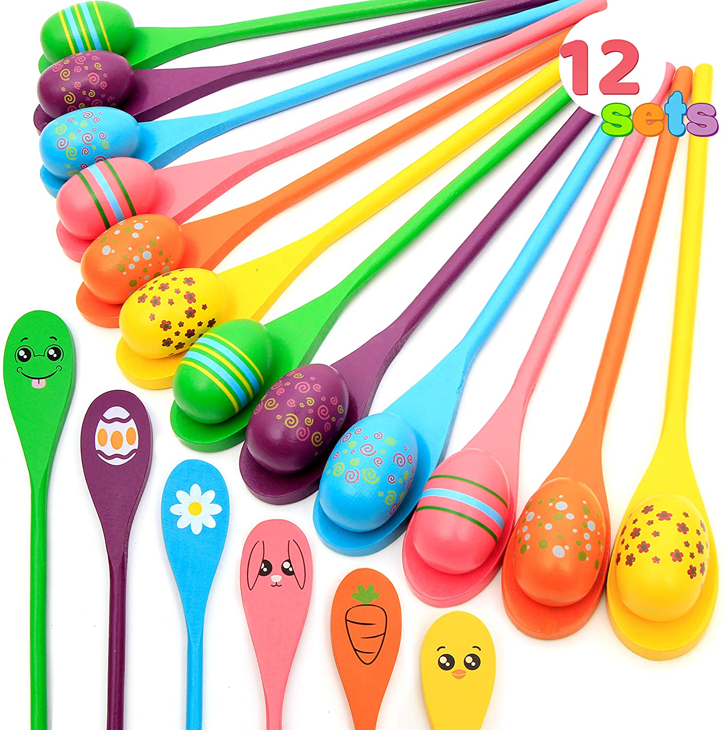 12pcs Egg and Spoon Relay Race Game