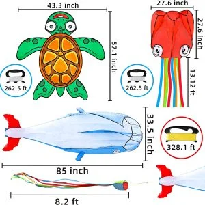 3Pcs Ocean Kite Set (Octopus, Whale, Turtle)