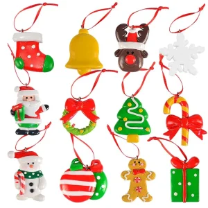 12pcs Handmade Christmas Ornaments Mini Set 2in