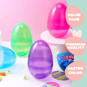 12Pcs Jumbo Clear Plastic Easter Egg Shells 7in