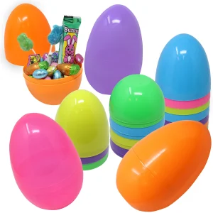 12Pcs Jumbo Plastic Bright Solid Easter Egg Shells 7in