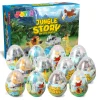 12Pcs Jungle Animal Building Blocks Prefilled Easter Eggs 3.25in
