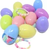 12Pcs 2.1in Prefilled Easter Eggs with 12+12 Different Designs of Necklaces and Bracelets for Easter Egg Hunt