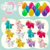 12Pcs Unicorn Plush Toys Prefilled Easter Eggs 2.25in