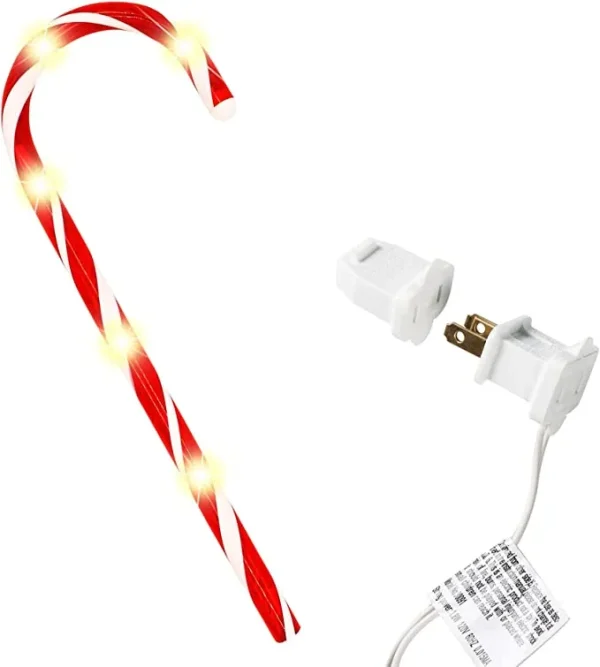12pcs Christmas Candy Cane Led Pathway Lights 12in