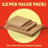 12pcs Christmas Cardboard Brown Kraft Boxes