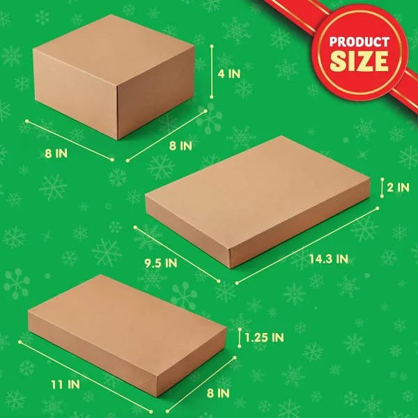 12pcs Christmas Cardboard Brown Kraft Boxes