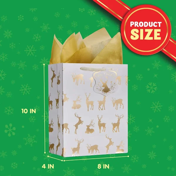 12pcs Christmas Gold Foil Gift Bags