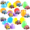 12Pcs 3.8in Easter Eggs Packed with Pull Back Monster Cars and Trucks for Easter Egg Hunt