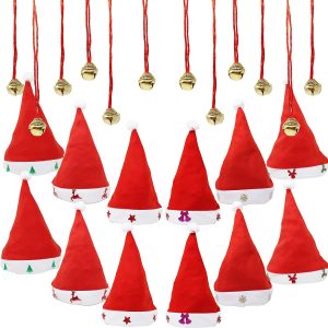1doz Fancy Santa Hat With Jingle Bell Necklaces