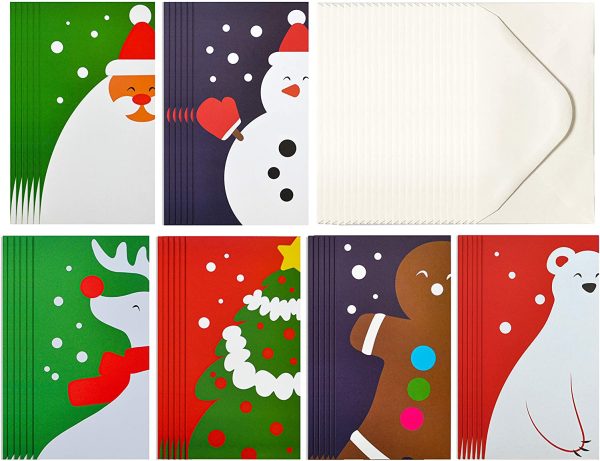 36Pcs Modern Art Christmas Greeting Cards