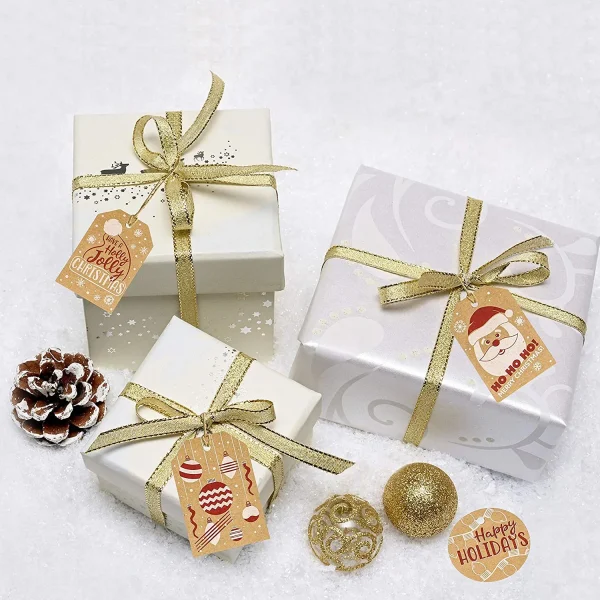 144pcs Assorted Kraft Paper Gift Tags with Prints