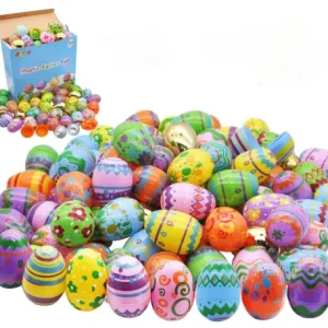 144Pcs Printed Colorful Easter Egg Shells 2.3in