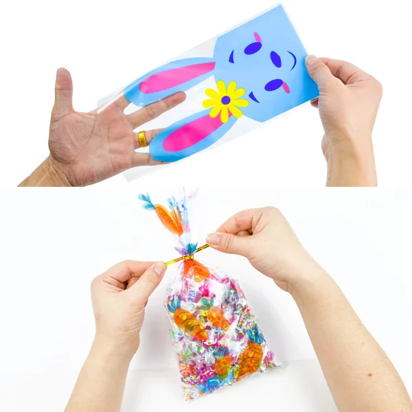 150pcs Colorful Easter Cellophane Bags