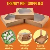 15Pcs Kraft Bakery Boxes with Stickers