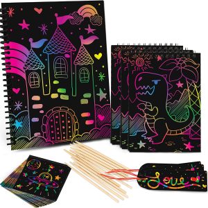 Colorful Rainbow Scratch Art Cards Kits