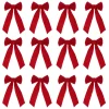 12pcs Christmas Red Velvet Bow Decoration