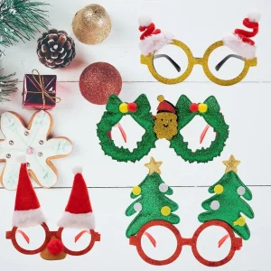 18pcs Christmas Glitter Glasses Frames