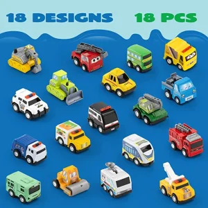 18pcs Pull Back Toy Cars and Vehicles Set