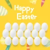 18Pcs DIY Paint Your Own White Wooden Easter Egg Shells