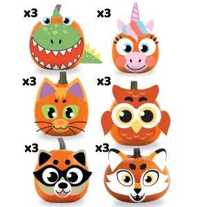 18Pcs Halloween Foam Sticker Pumpkin Decorating Kit