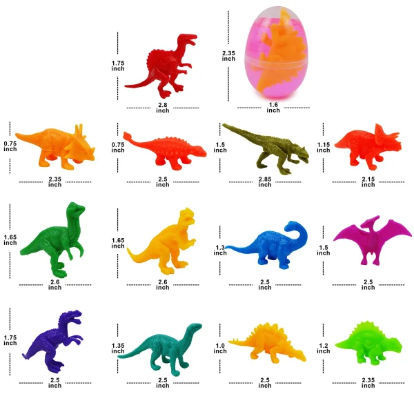 18Pcs Slime and Dinosaur Prefilled Easter Eggs