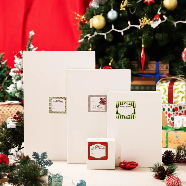 18pcs Christmas White Shirt Boxes with Gift Tag Stickers