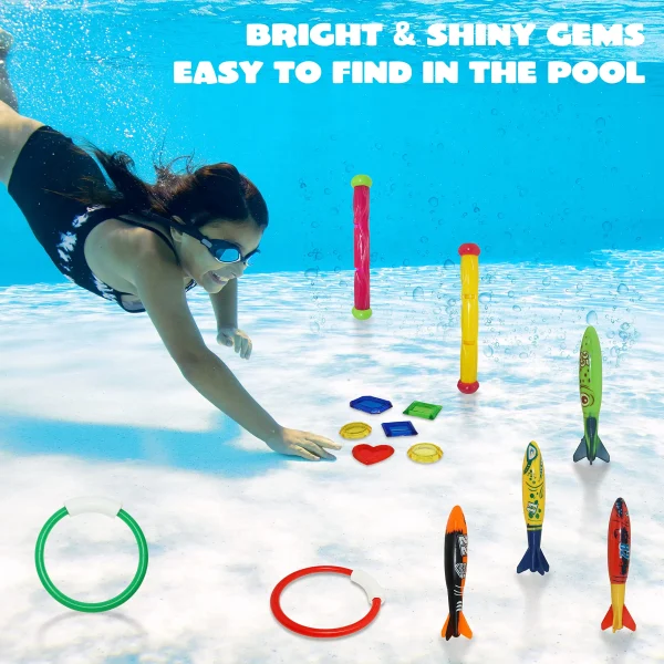 18pcs Underwater Pool Toys Rings