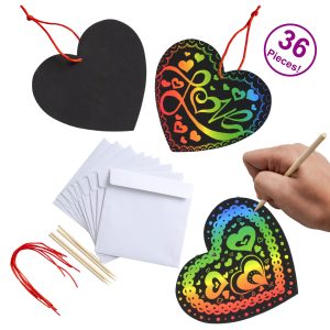 Valentines Day Gifts Cards For Kids Magic Color Scratch Heart 36 Packs
