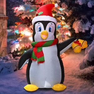 Tall Holiday Penguin Inflatable (5 ft)